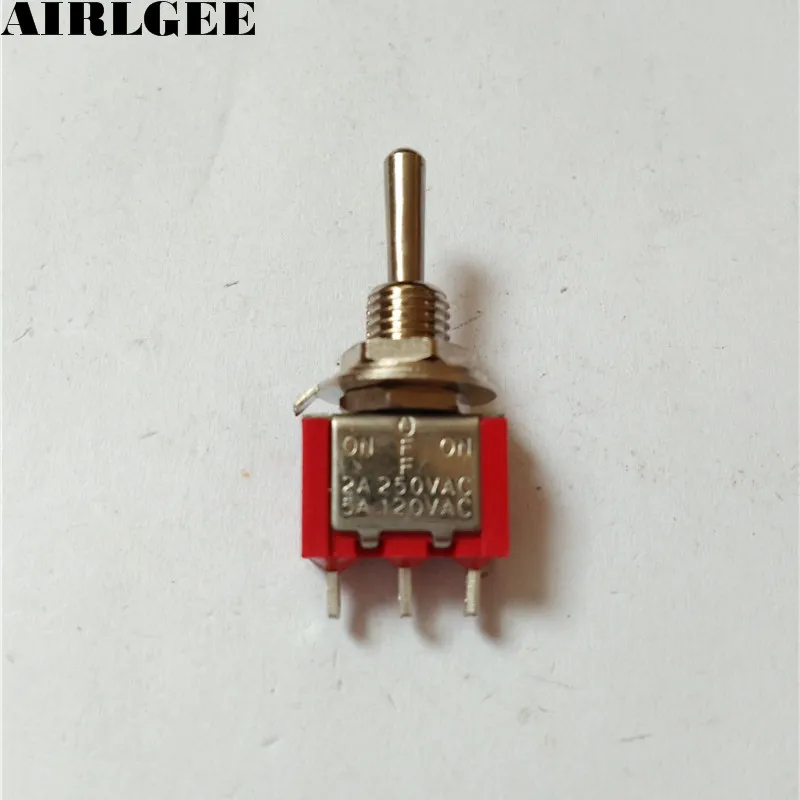 SPDT ВКЛ-ВЫКЛ-ВКЛ 3 позиционный Мгновенный электрический тумблер AC 120V 5A красный 2 шт