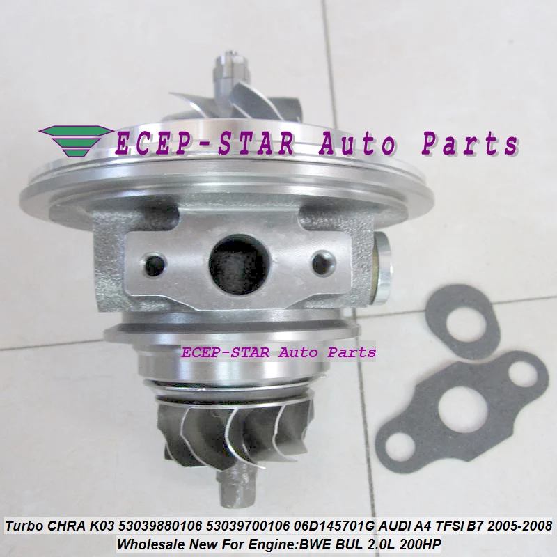Турбо-картридж CHRA Core K03 106 53039880106 53039700106 06D145701G для AUDI A4 A6 S4 S6 Avant B7 2005- BWE BUL 4.2L 2.0L TFSI |