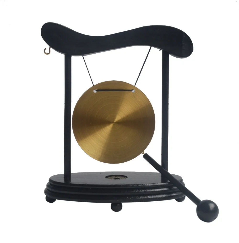 Бронзовый фэн шуй Настольный буддийский Гонг с бесплатным браслет красной