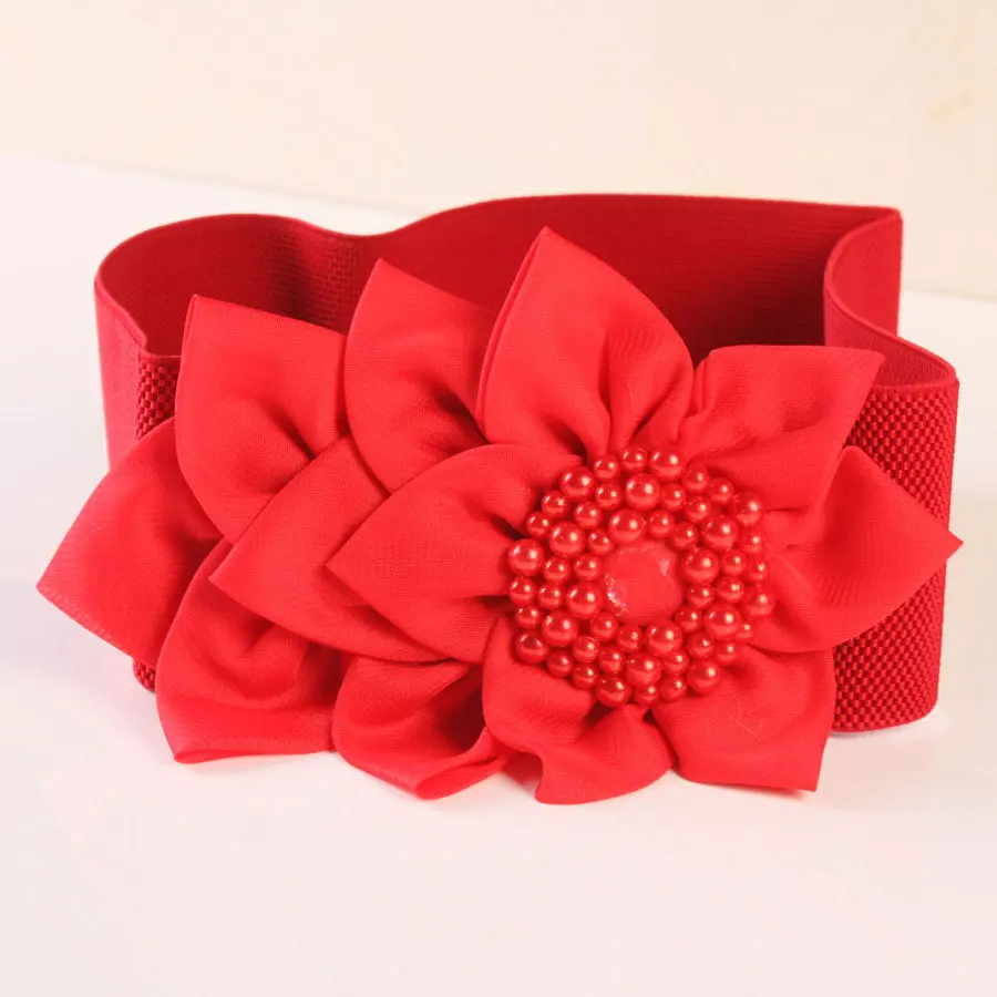 Женское платье на талию женская мода большие цветы украшение эластичная