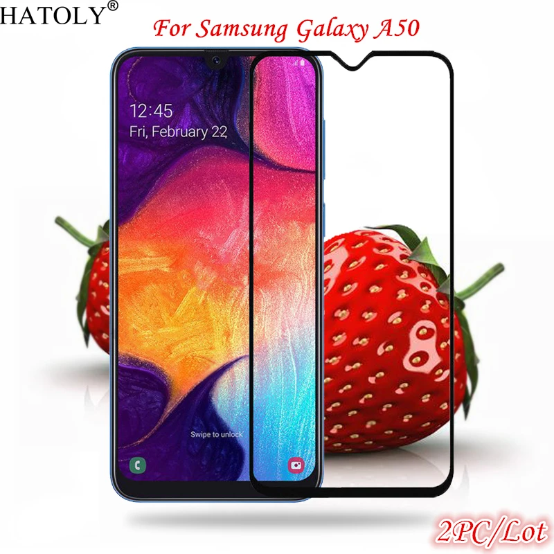 Защитное стекло для Samsung Galaxy A50 пленка на клеевой основе закаленное 2 шт.|Защитные