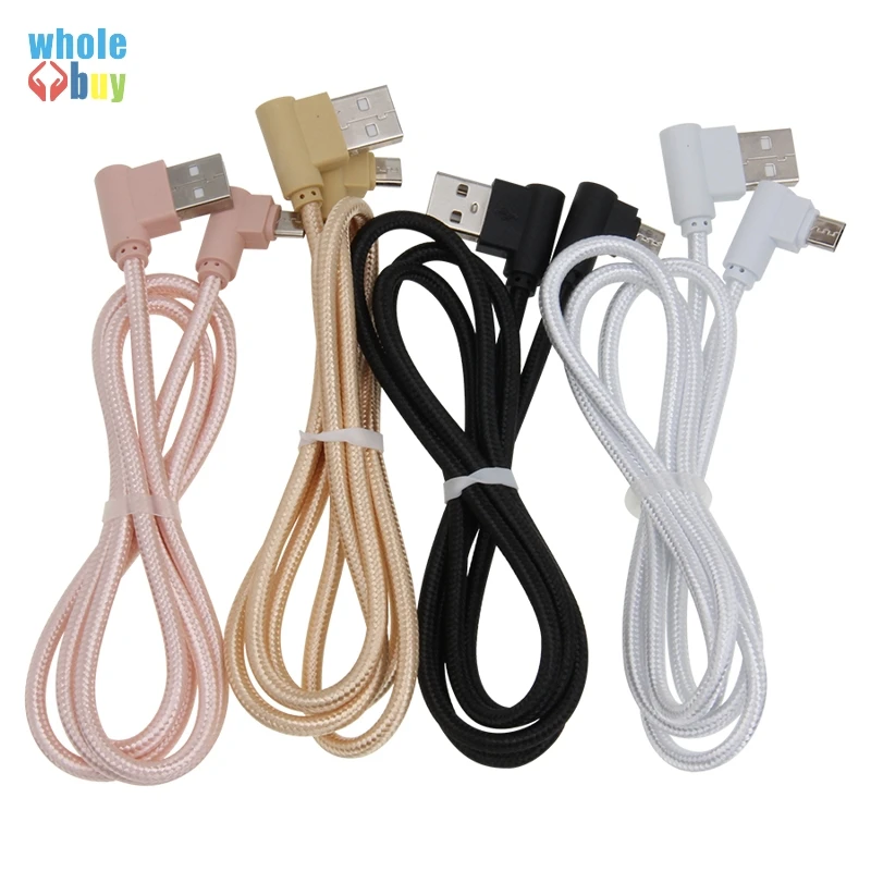 1 м/2 м/3 м нейлоновый Плетеный 90-градусный USB-кабель для быстрой зарядки iPhone 8Pin Micro