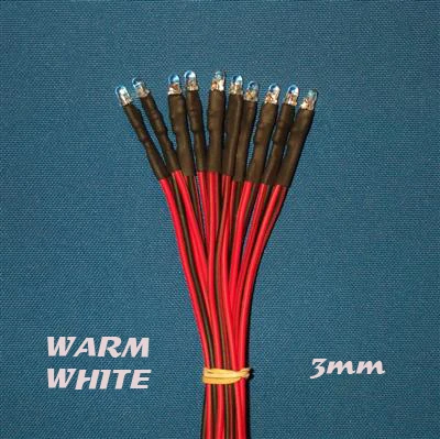

100pcs 3mm Warm White 390-410nm 12V DC 20cm PRE WIRED LED Lamp for Car, Boat, Industrail, DIY Plug & Play