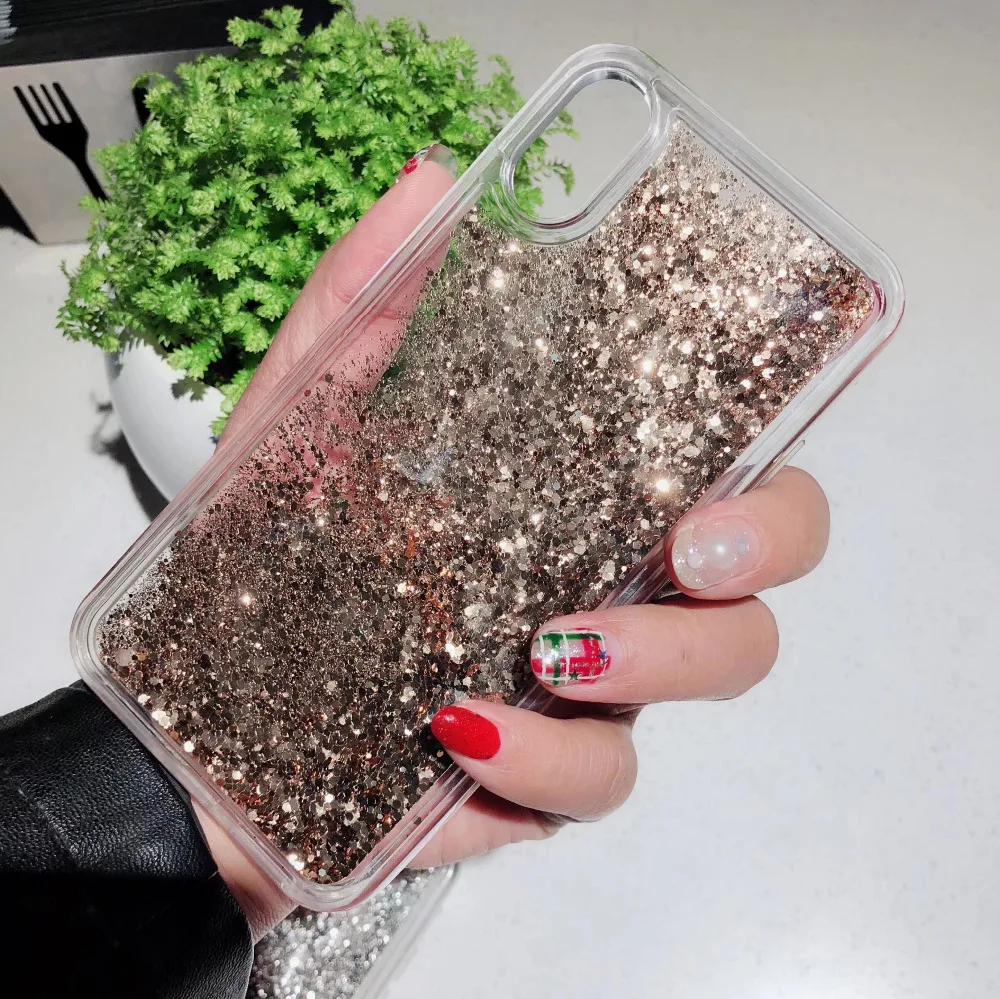 The new Bling Liquid Quicksand Cases For IPhone 6 6S Plus Case Paste Shiny Back Cover Iphone 7 Coque X 8 |