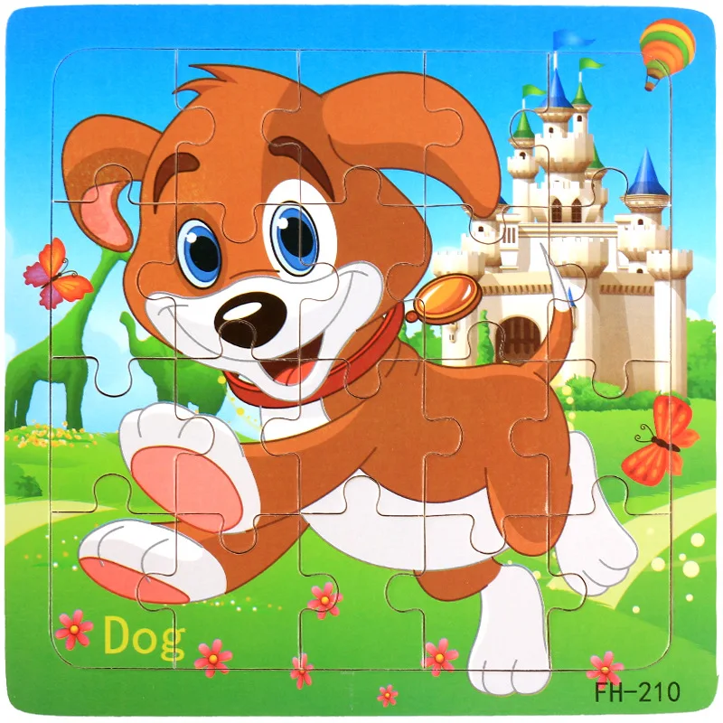 dog Распродажа, деревянные 3D головоломки, игрушки для детей, Обучающие деревянные игрушки высокого качества, Мультяшные животные, Детские пазлы - Цвет: dog