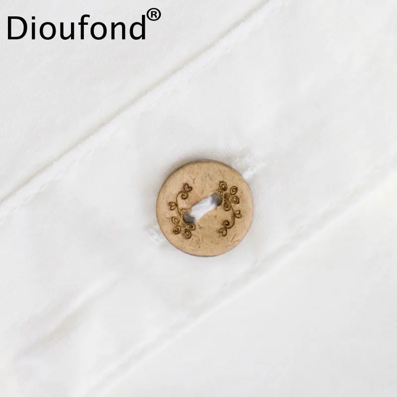 Женская однотонная хлопковая блузка Dioufond Повседневная Блузка с длинным рукавом