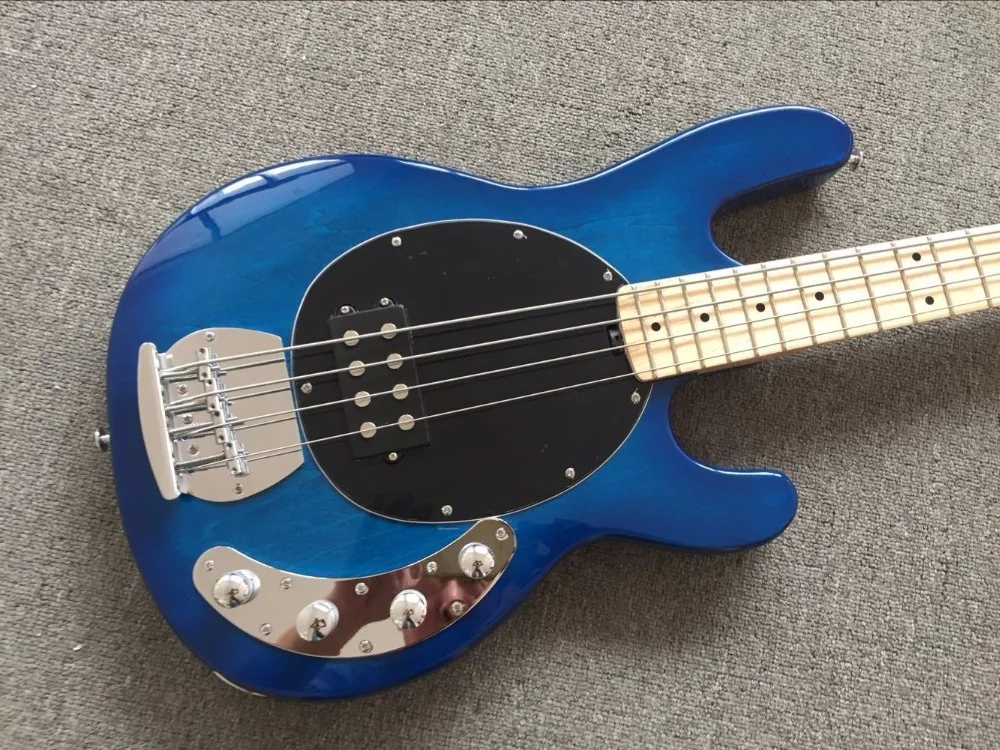 Новая+ завод+ Эрни мяч Басс гитара Music Man stingray прозрачный синий электрическая бас-гитара 4 Строка Musicman активный звукосниматель music man бас