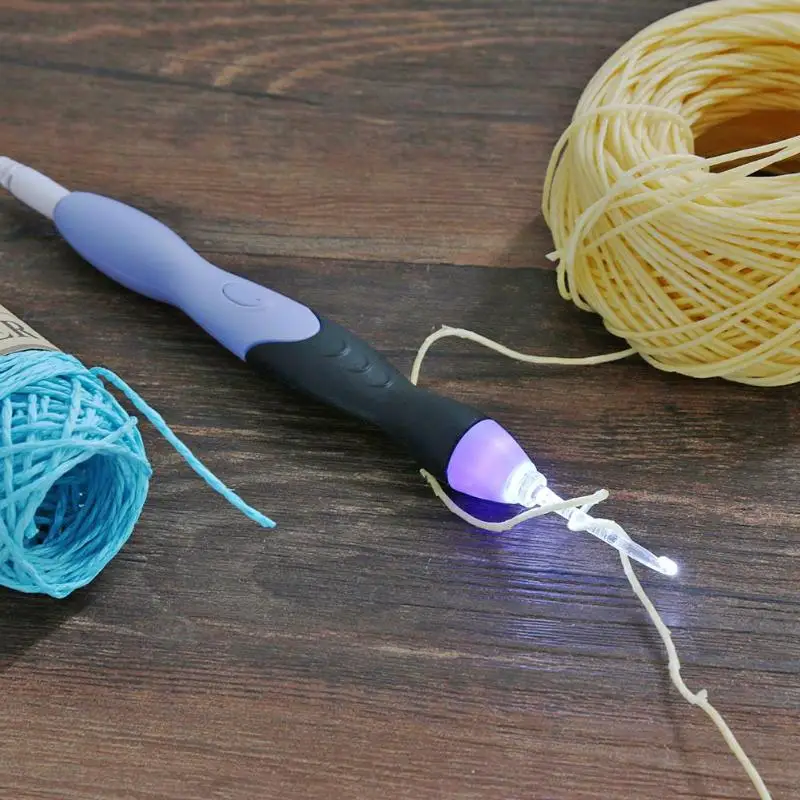 9 в 1 светильник крючком Крючки спицы USB Перезаряжаемый светодиодный инструмент для вязания рукоделие Ткачество свитер Швейные аксессуары