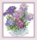 Набор для вышивки крестом, с изображением фиолетового ириса