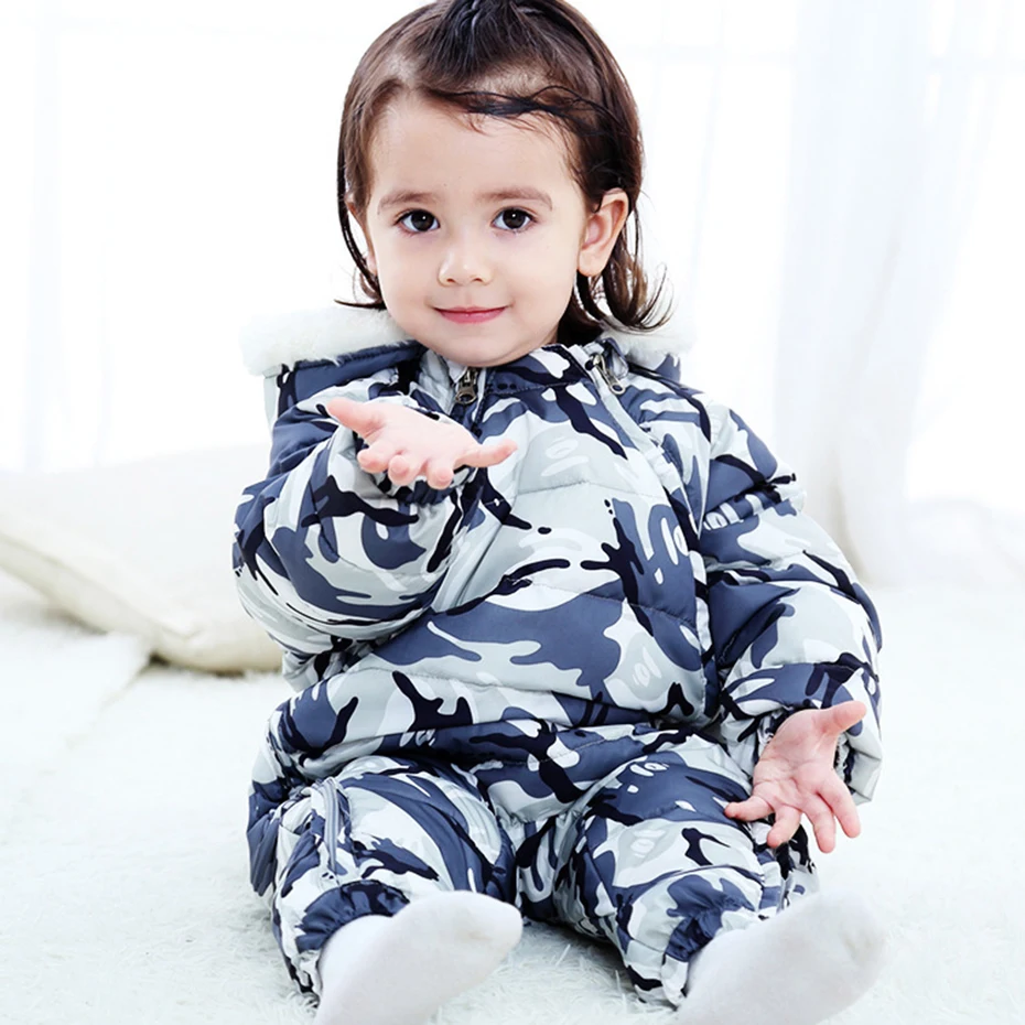 Down Cotton Baby Rompers Winter Thick Boys Costume Girls Warm Infant Snowsuit Kid Jumpsuit Children Outerwear Wear 0-36m | Детская