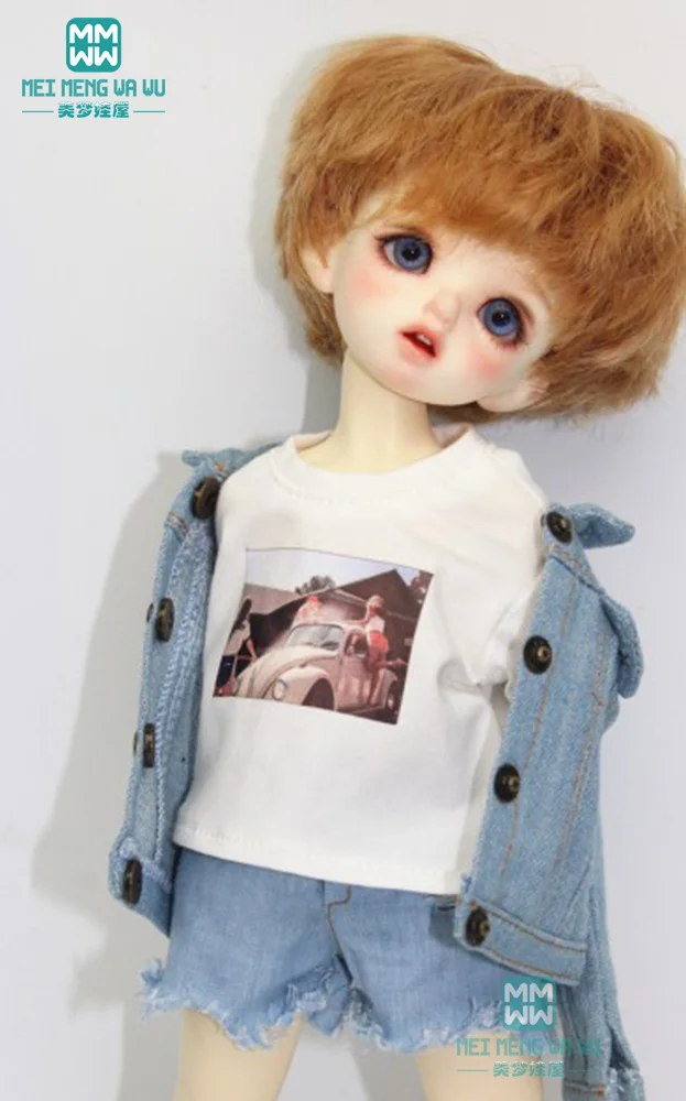Кукла Одежда Подходит 27 см 30 1/6 BJD кукла серый Модный джинсовый жилет футболка