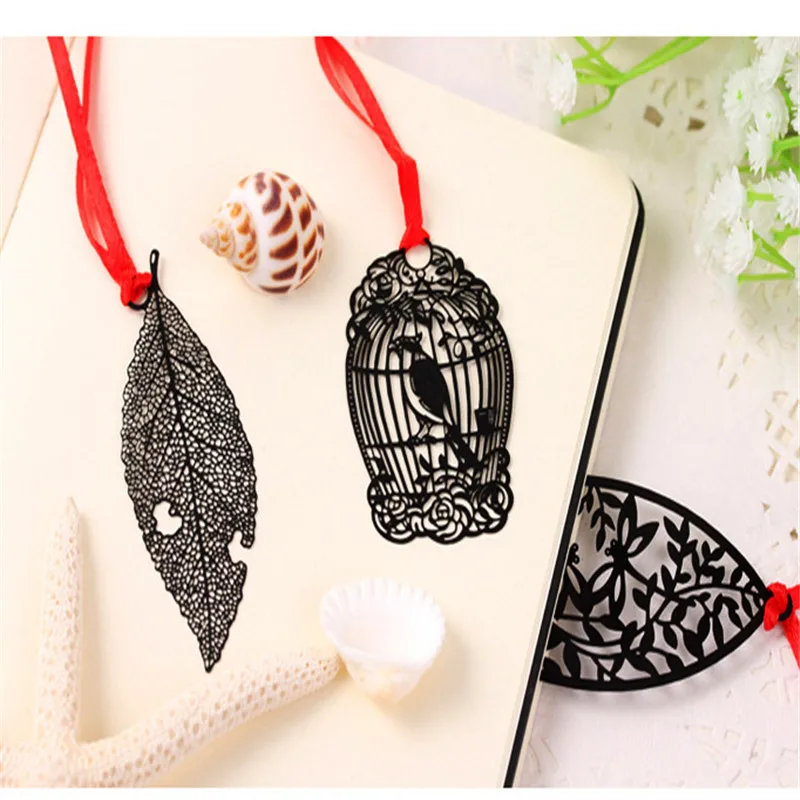 DIY Винтаж черная бабочка перо металл закладки для книги Бумага креативные