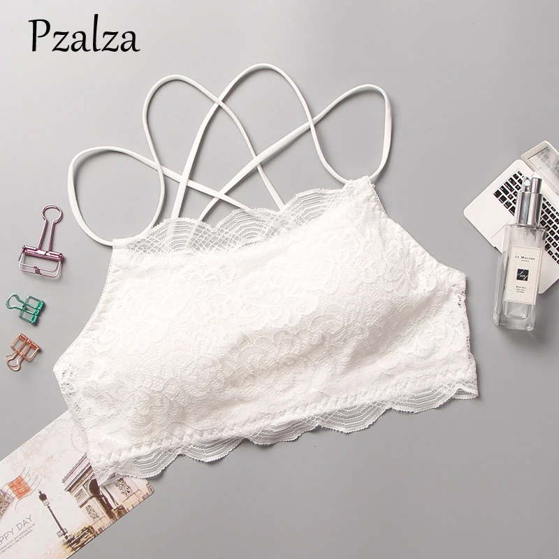 Новый кружевной бюстгальтер Топ Сексуальная Холтер вырезом спине крест ремень