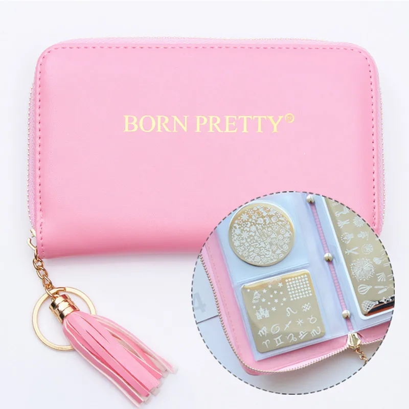 Держатель пластины для стемпинга BORN PRETTY 24 слота розовый пустый квадратный