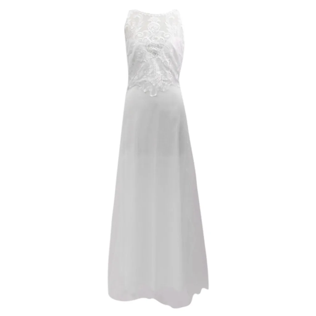 Women Lace Dress Embroidered Mesh Ball Gown Slim Elegant Lady Princess Maxi Dresses Sexy Party Clothes | Женская одежда