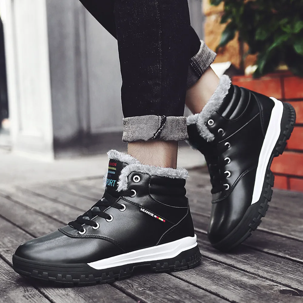 2019 Men's winter Spring Boots Snow boots Fashion Leisure Men Working Shoes Round Head Keep Warm Non-Slip Wear resistant | Обувь