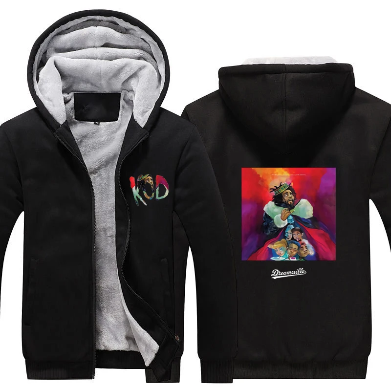 J Cole утепленная толстовка с капюшоном King Cole Dreamville теплая толстовка с капюшоном в стиле хип-хоп KOD зимняя теплая флисовая куртка на молнии с капюшоном