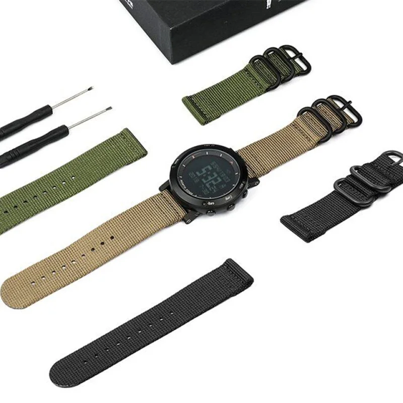 North Edge Men's Sport Digital Watch And Nylon Strap Set Running Swimming Waterproof 50M Altimeter Barometer Compass | Наручные часы