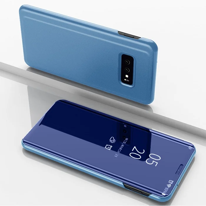 Небесно-голубой Зеркальный кожаный чехол для samsung Galaxy S8 S9 Plus Note 8 9 A30 A40 A50 A70, умный зеркальный Чехол-книжка для samsung A 30 40 A505 - Цвет: Небесно-голубой