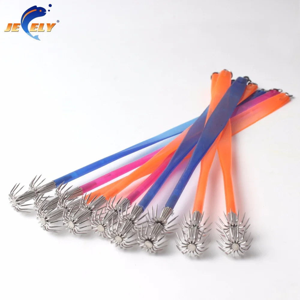 

5pcs/bag 22cm 0.5g Soft Belt Saltwater Squid Octopus Cuttlefish Hook Jigging Lure