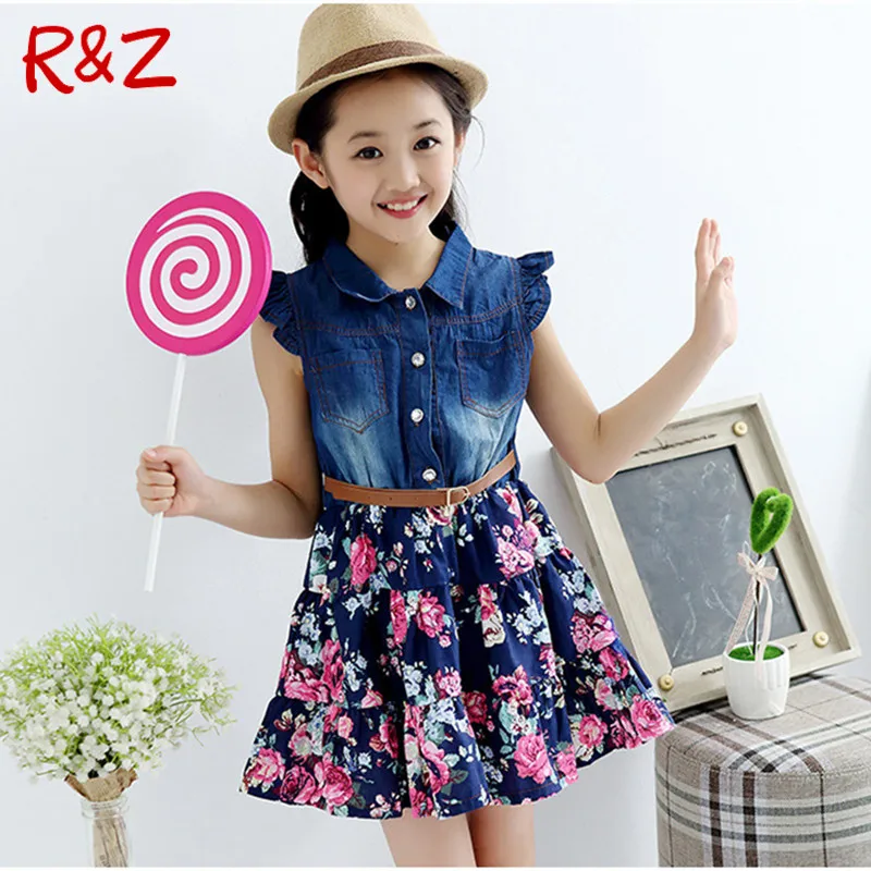 

Летняя одежда без рукавов с цветочным принтом в ковбойском стиле, ТРАПЕЦИЕВИДНОЕ ПЛАТЬЕ для девочек, бесплатная доставка, 2019