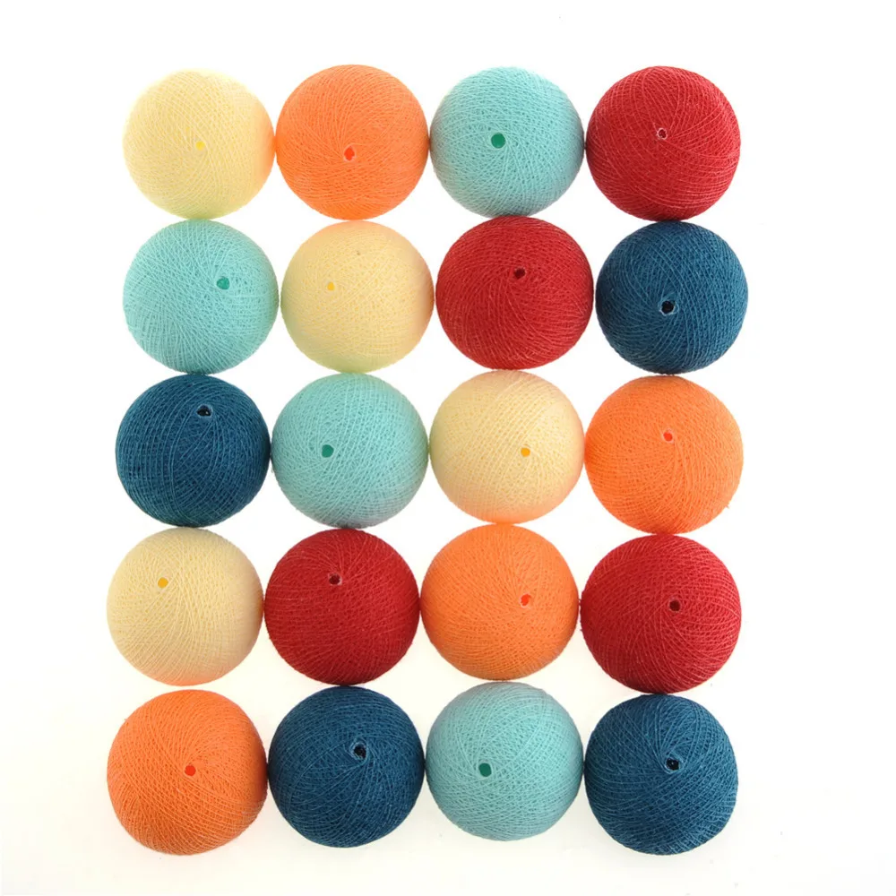 Креативные 20 сладких пастельных разноцветных хлопковых шариков со светодиодной