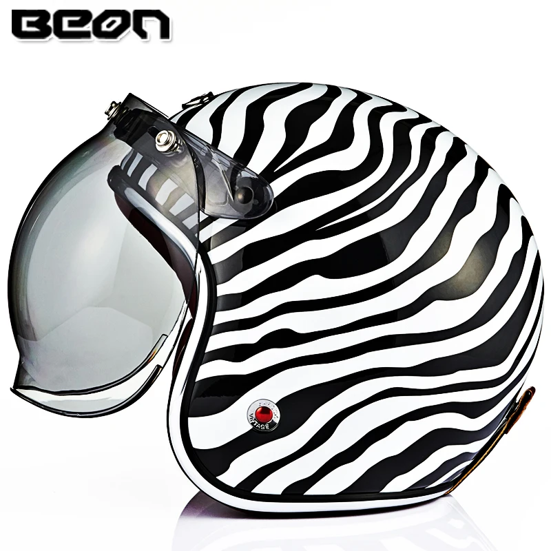 Мотоциклетный шлем BEON B108 из стекловолокна Женский винтажный для скутера Мужской