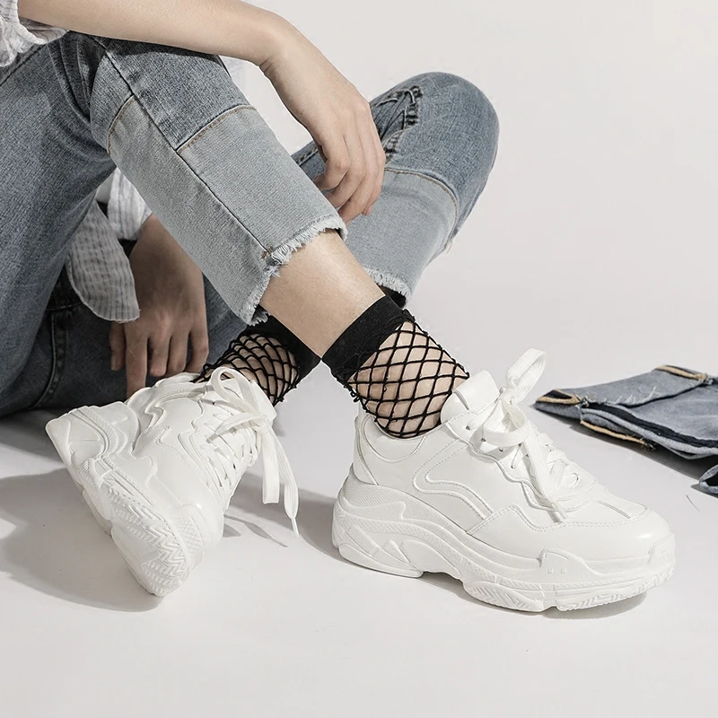 SWYIVY Chaussures/Повседневная обувь из искусственной кожи Женские белые кроссовки на
