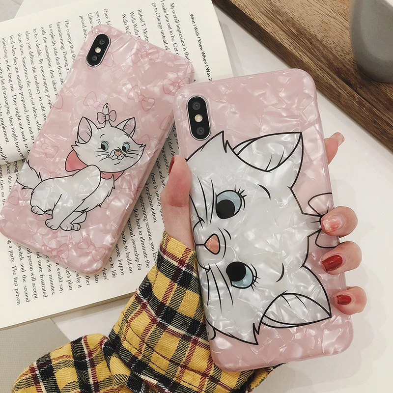 Cute Pink Marie Cat Phone Case For iphone 11Pro Max Case For iphone XS MAX XR X 6 6S 7 8 Plus Back Cover Lovely Funny Case