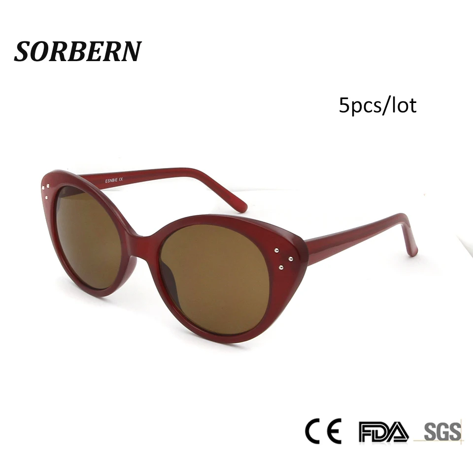 SORBERN оптовая продажа (5 шт./лот) Новинка 2018 солнцезащитные очки кошачий глаз