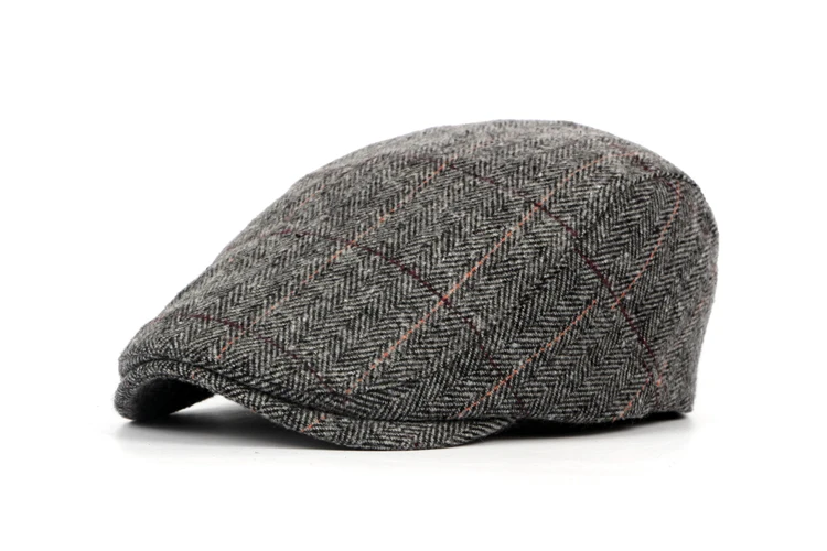 Autumn Spring Sun Hat For Classic Men Western Vintage Wool Cabbie Newsboy Cap Casual Beret Golf Driving Flat Adjustable Caps