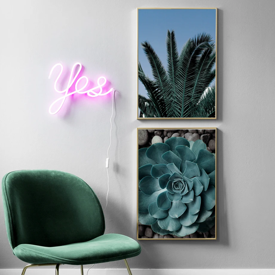 

Gohipang Palm Coconut Tree Succulents Potted Plant Wall Art Canvas Painting Nordic Posters And Prints Wall Pictures Living Room