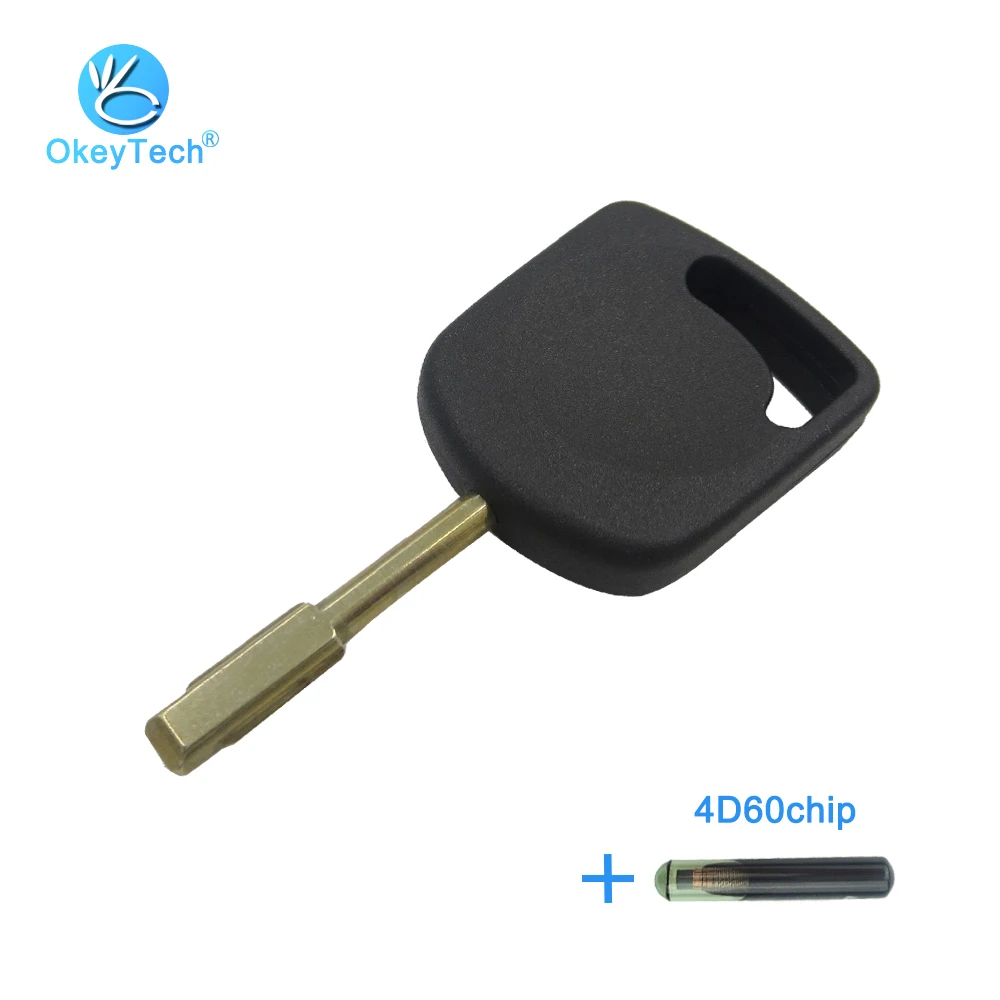 

OkeyTech for Ford Focus Mondeo KA Fiesta Escort Jaguar XJ8 Transit Connect Key Shell Cover Case Transponder With 4D60 Glass Chip