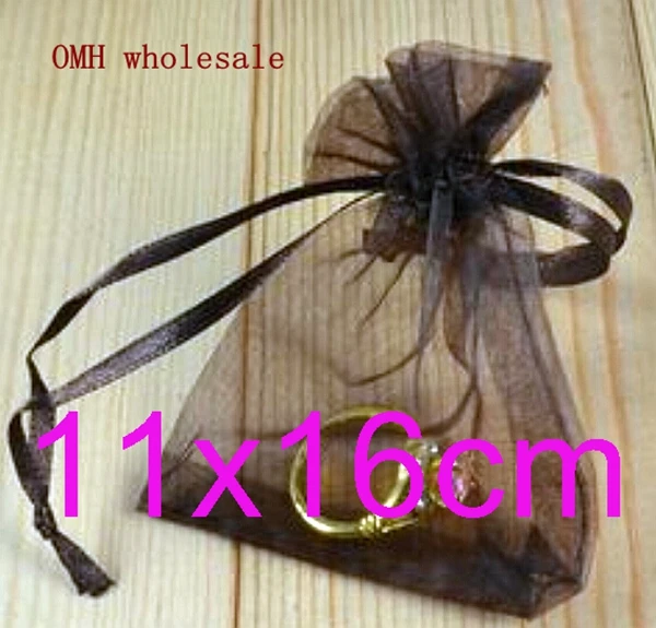 OMH wholesale 7x9 10x12 10x15 11x16 15x20 17x23 13x18 20x30cm 50pcs black Christmas Packaging bags jewelry voile gift bag BZ08-2 | Украшения