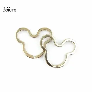 Брелок BoYuTe (50 шт.лот) 32*39 мм из цинкового сплава, старинная бронза, белый К, покрытый металлом, Diy брелок в форме Микки, ювелирные изделия, фурнитура