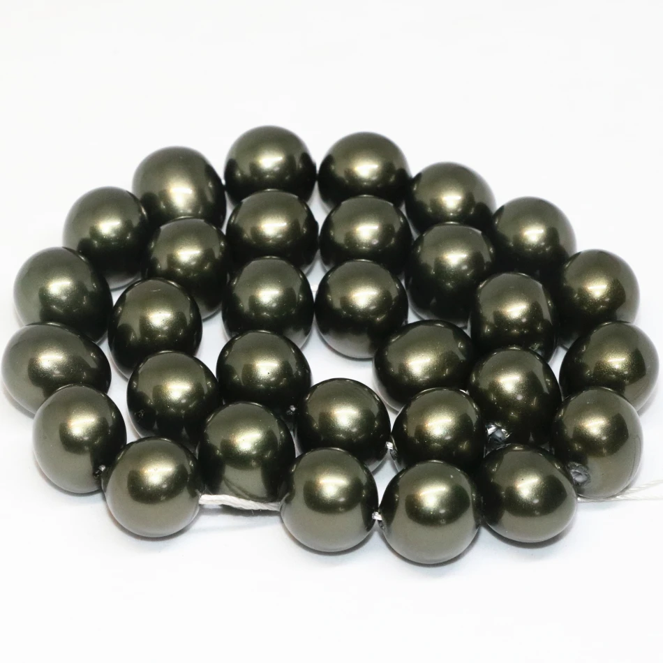 

Charming ink green natural shell pearl beads irregular shape 13*15mm women diy findings fashion gifts fine jewelry 15inch B2276