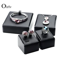 oirlv high quality bracelet ring earrings pendant black lacquered wood display stands for jewelry counter display props