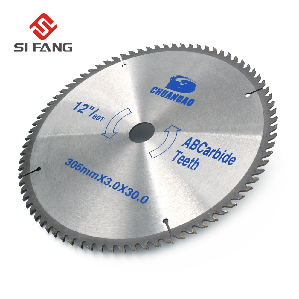 SI FANG 305 мм(12 дюймов) 60 зубьев/80 зубьев твердосплавные дисковые пильные диски Режущий инструмент для стали, алюминия, дерева, пластика