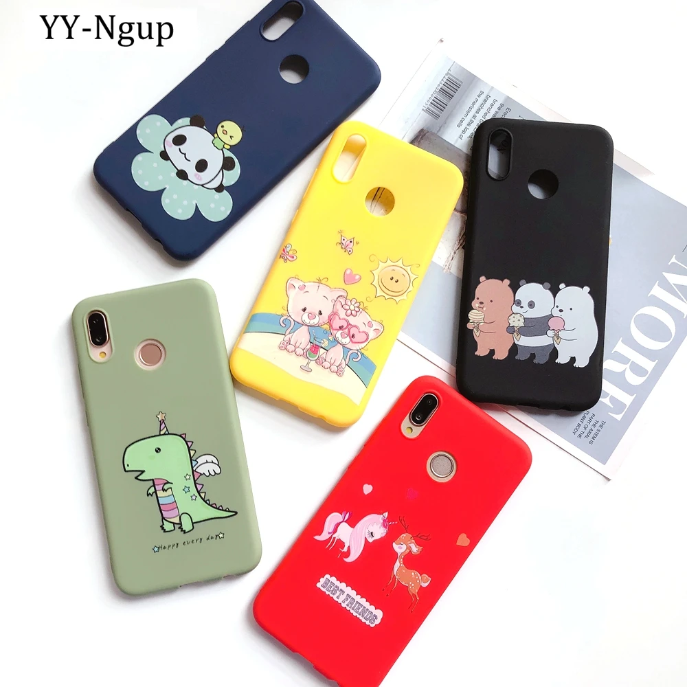 Huawei P Smart Plus 2019 Cartoon Flower Panda Phone Case Etui for Honor 10 Lite 10i Cover Funda Capa |