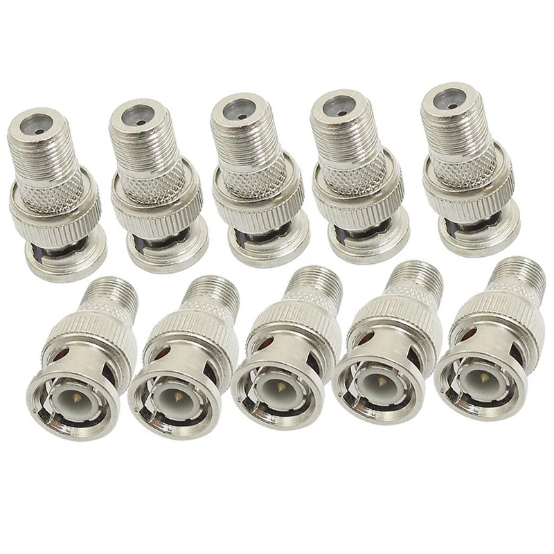 

10PCS/lot BNC Male Plug to F Female Jack Adapter Coax Connector Coupler adapters CCTV Camera Accessories