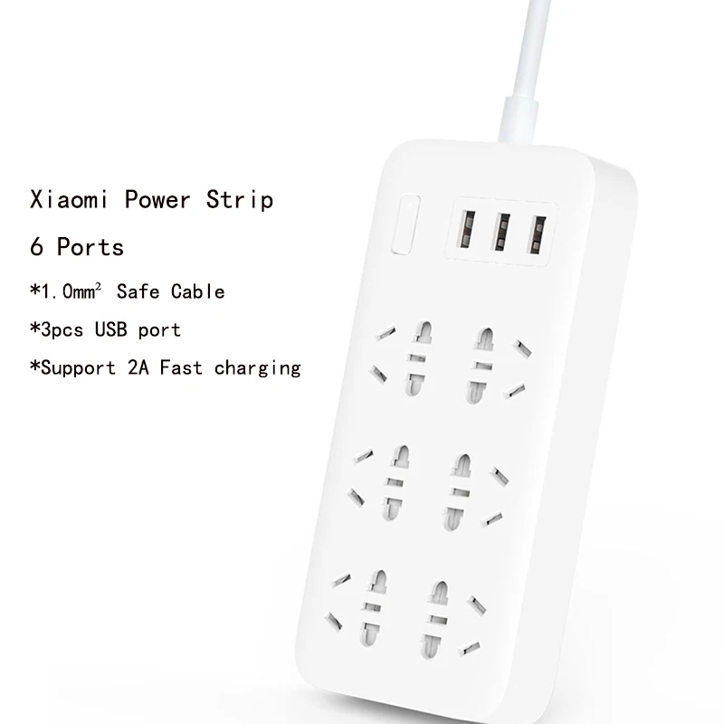 100% оригинальная лента питания XiaoMi быстрая зарядка 3 USB с 6 портами 1 8 м скрытая