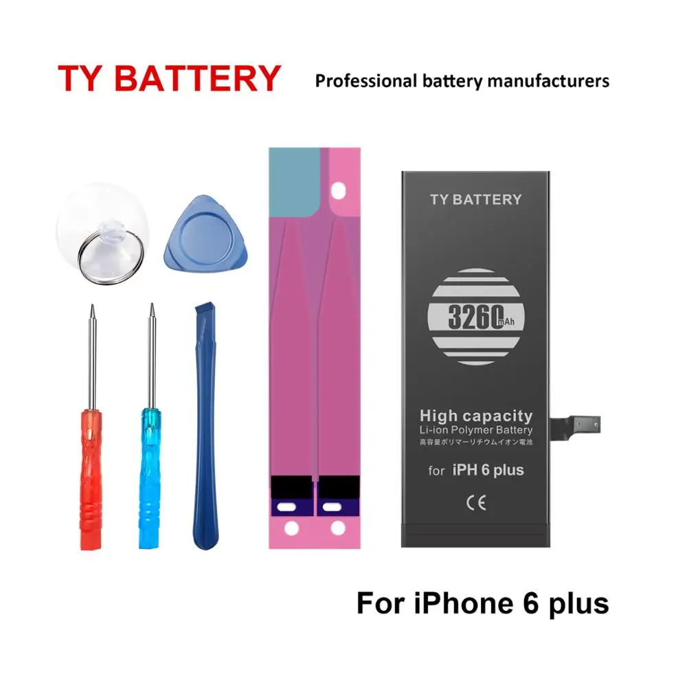 Оригинальный бренд TY Батарея для iphone 6 plus Высокая реальная емкость 3260 мАч плюс P