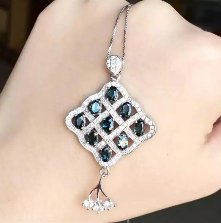 

Подвеска из серебра 925 пробы с натуральным сапфиром, 3,5 мм * 12 шт.