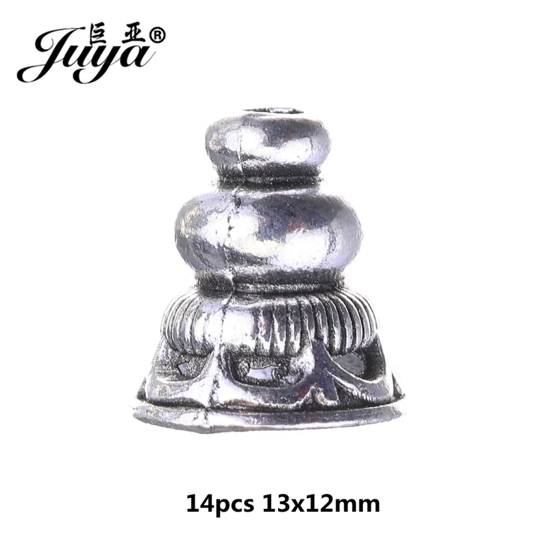 Ancient silver JUYA несколько стилей Сплав Бусины шапки античный серебряный тон ювелирных изделий Аксессуары DIY ручной работы ожерелье и браслет фурнитура - Цвет: Ancient silver