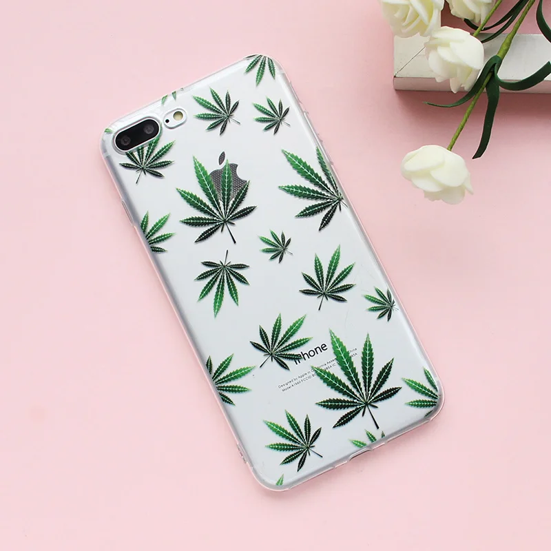 MISSCASE силиконовый чехол для телефона iPhone X 7 8 плюс листьев ясно coque Apple 6 6s 5 5S SE Дело
