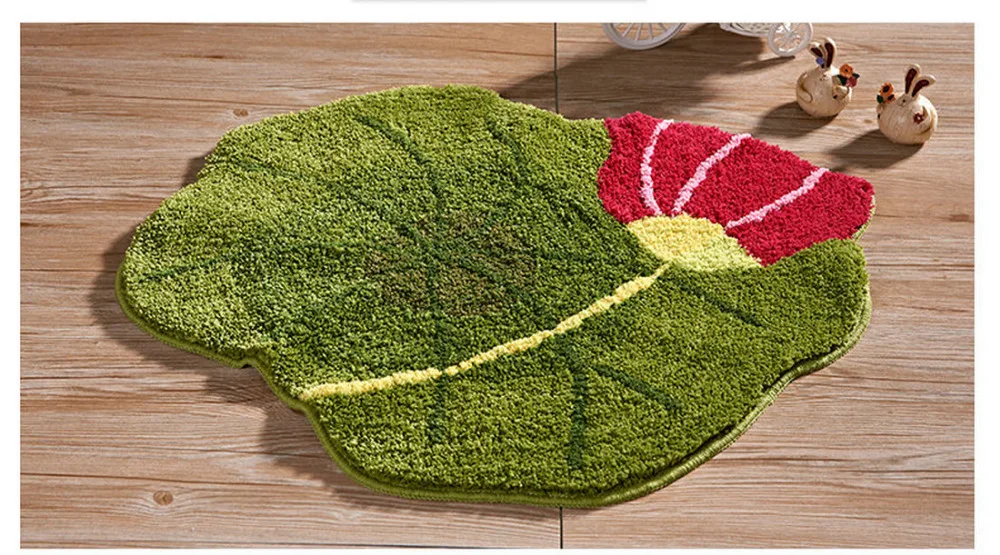 NiceRug бесплатная доставка милая зеленая микрофибра нескользящий коврик для