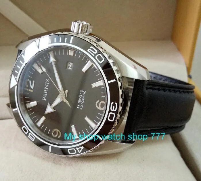 Сапфировое стекло 45 мм PARNIS японские 21 драгоценности автоматическое самоветряное