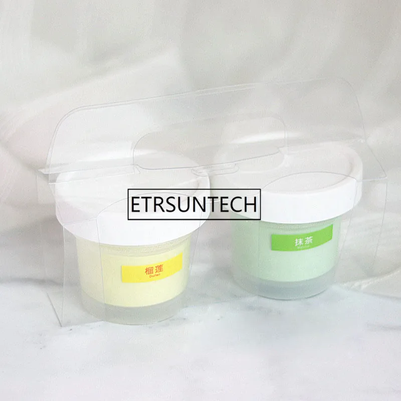 Пластиковая коробка с ручкой для мороженого десерт смузи чашка переноски мусс