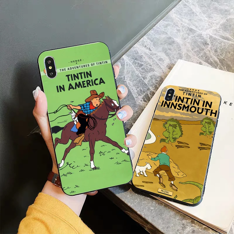 Разноцветный силиконовый чехол Adventures of Tintin для iPhone 5 SE 5S 6 6S Plus 7 8 11 Pro X XS Max XR |