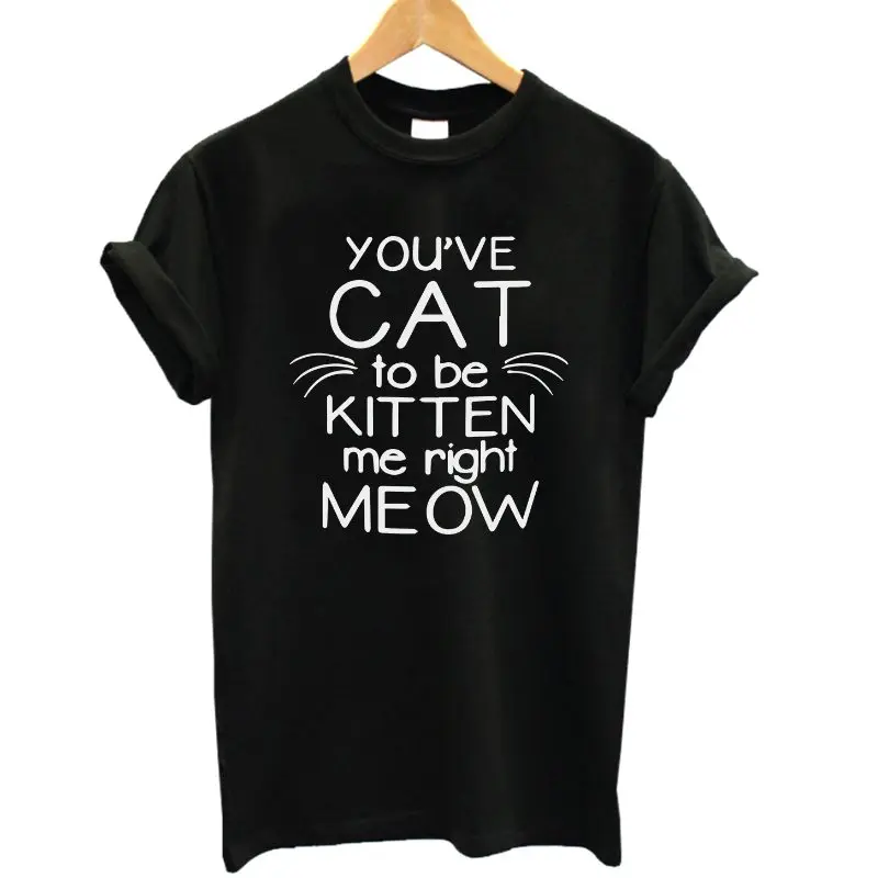 OKOUFEN кошка котенок футболка Meow кошки кошечки Милый Забавный короткий рукав Топ